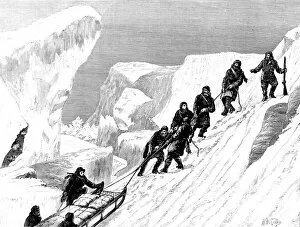 Images Dated 16th August 2004: Sledge Hauling, British Arctic Expedition, 1875-1876