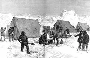 A Sledging Party Camping for the Night, British Arctic Exped