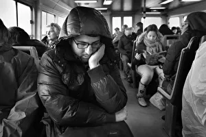 Cold Gallery: Sleeping man on Vaporetto, Venice