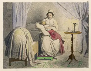SLEEPING ON MOTHERS LAP