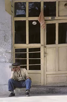 Forty Collection: Sleeping old man on doorstep, Turkey