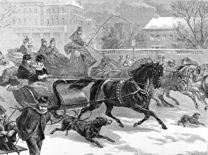Sleighs Prints: Sleighing at Harlem, New York, 1873