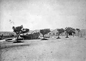 The slip and boathouses on the Marina, Bermuda 1873