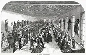 Pens Prints: The slitting room for steel pens, at Messrs Hinks, Wells and Co. in Birmingham. Date: 1851