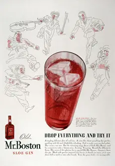 Fortune Prints: Sloe Gin Ad / Fortune / 1935