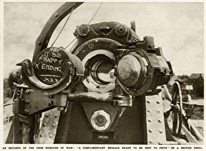 Images Dated 10th February 2016: Slogan painted on a British artillery shell