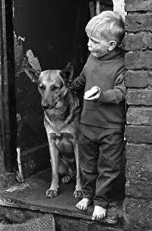 slum child with dog