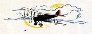 Amid Gallery: A small biplane flying through the clouds