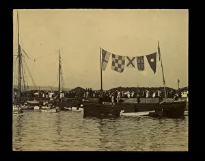 Images Dated 25th July 2017: Small boat dressed with flags