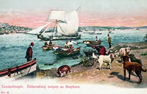 Bosphorus Prints: Small boats ferrying folk from the Asian side of Bosphorus