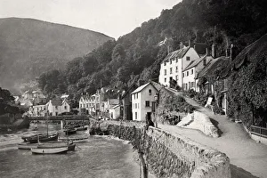 Small boats along the water at Lynmouth