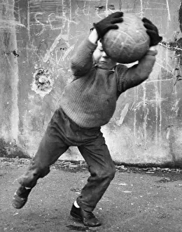 Goal Prints: Small boy with football in Balham, SW London