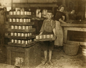 One of the small boys in J. S. Farrand Packing Co. and a hea One of the small boys in J. S. Farrand Packing Co. and a hea