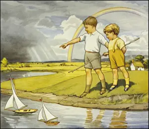 Rain Bow Prints: Small Boys / Toy Yachts