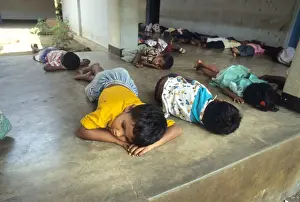 Small children take a nap during the afternoon, Sri Lanka