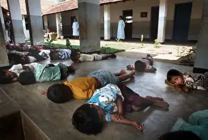Convent Prints: Small children take a nap during the afternoon, Sri Lanka