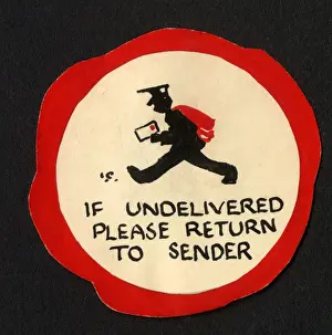 Small circular gift tag - original artwork - Postman