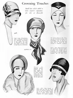 Images Dated 9th October 2014: Small hats featured in the Deauville season, 1927