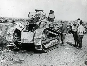 Small tank undergoing maintenance