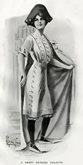 London Prints: Smart bathing dress 1912