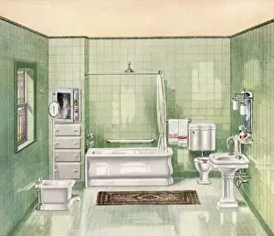 Bath Room Prints: Smart Bathroom 1911