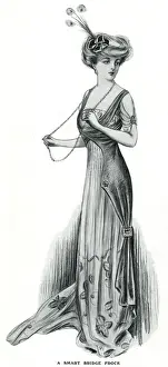 Headdresses Prints: Smart bridge frock 1909