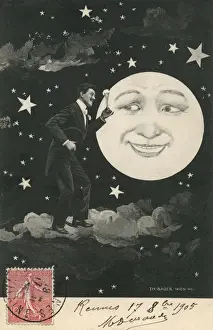 Nightime Prints: Smart gentleman raises a toast to the moon