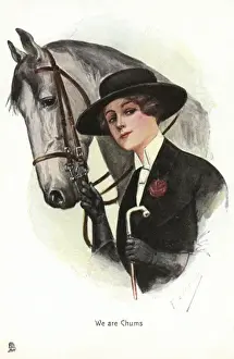 A smart lady rider with her mount