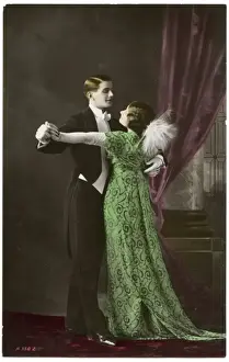 Eveningwear Prints: Smart Upper Class British Couple dance at a formal ball