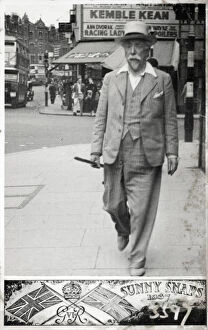Paving Collection: Smartly-dressed older man strolling along a London Street