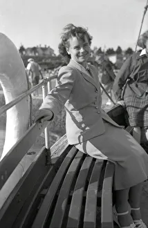 Images Dated 7th January 2020: Smartly-dressed young ladyon Menai Straits Steamer ferry