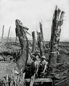 Images Dated 29th January 2009: Smashed up German trench at Morval, Somme, WW1