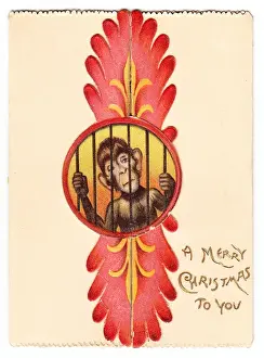Smiling Chinese man on a Christmas card