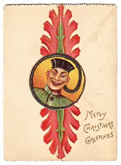 Smiling Chinese man on a Christmas card