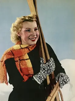 Ski Ing Prints: Smiling female skier