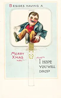 Smiling man on a Christmas and New Year card