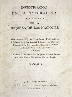 Capitalism Gallery: SMITH, Adam (1723-1790). Cpver of the first volume