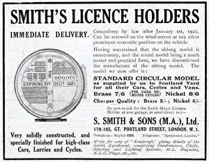 Adverts Gallery: Smiths Vehicle Licence Holders