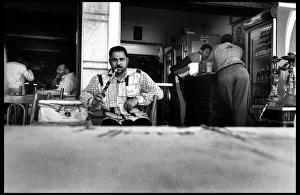 Images Dated 6th October 2015: Smoking interior Egyptian cafe, Cairo, Egypt. Date