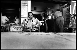 Smoking interior Egyptian cafe, Cairo, Egypt. Date