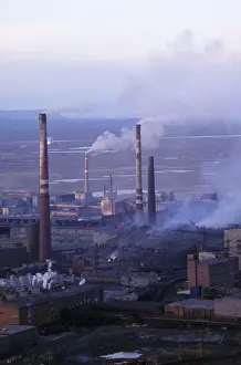 Smoking pipes of metallurgical complex in Norilsk