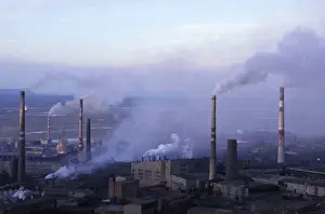 Smoking pipes of metallurgical complex in Norilsk
