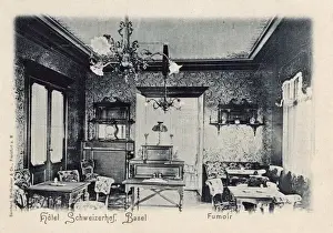 Basle Prints: Smoking room, Hotel Schweizerhof, Basel, Switzerland