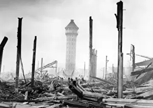 The smoking rubble of Crystal Palace, South London