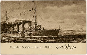 Images Dated 1st July 2016: SMS Breslau - Re-named Midilli for the Ottoman Fleet - WW1