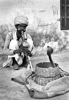Images Dated 26th March 2019: Snake charmer, Banares, India