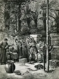 Snake merchant in Central America