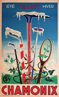 Mountaineering Gallery: SNCF poster, Chamonix, France