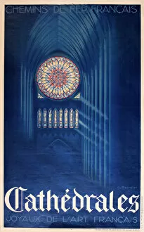 Cathedrals Collection: SNCF poster, French cathedrals
