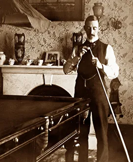 Snooker Prints: Snooker or billiards player